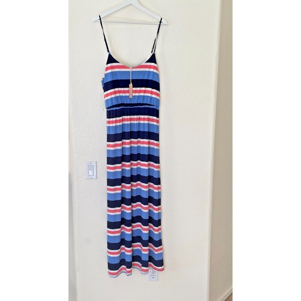 PinkBlush Women's Multicolor Striped Sleeveless Maxi Dress Size Large Summer
